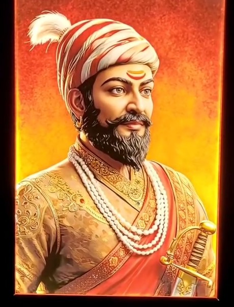 Backlit traditional art frame of a heritage portrait, made by Harshiv Art Studio in Rajkot